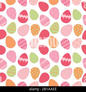 motif pâques sans coutures avec œufs de couleur blanc Illustration de Vecteur