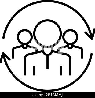 Icône de ligne de tâches de cyclisme, signe de concept, illustration vectorielle de contour, symbole linéaire. Illustration de Vecteur