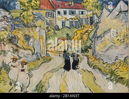 Escalier à Auvers 1890 peinture de Vincent van Gogh - Très haute résolution et image de qualité Banque D'Images