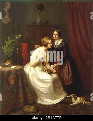 Friedrich Boser - Die Beschenkte Braut 1847. Banque D'Images