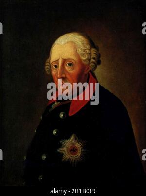 Friedrich II, König von Preußen (unbekannter Maler UM 1785). Banque D'Images