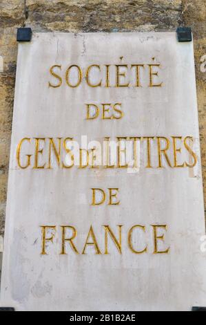 SOCIETE des gens de lettres de France (SGDLF) signe à leur siège à Paris, France Banque D'Images