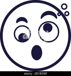 Crazy Eyes emoji visage plat style icône design, l'expression de dessin de dessin animé émoticône personnage profil visage jouet adorable et social thème illustration vectorielle Illustration de Vecteur