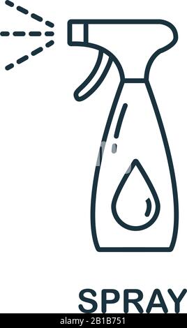 Vaporisez l'icône de la collection du salon de coiffure. Elément de ligne simple symbole Spray pour les modèles, la conception Web et les infographies Illustration de Vecteur