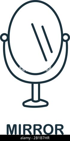 Icône miroir de la collection du salon de coiffure. Elément de ligne simple symbole miroir pour les modèles, la conception Web et les infographies Illustration de Vecteur