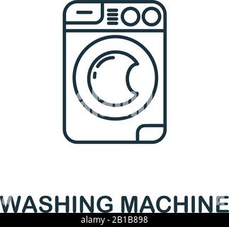 Icône lave-linge de la collection de nettoyage. Symbole machine à laver élément de ligne simple pour les modèles, la conception Web et les infographies Illustration de Vecteur