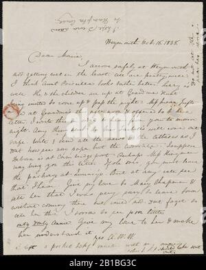 D'Anne Warren Weston À Maria Weston Chapman; Lundi 30 Juillet 1838 P. 1. Banque D'Images