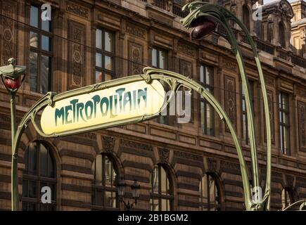 Métro Metropolitain Paris France Banque D'Images