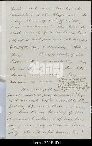 De Samuel May À Anne Warren Weston; Ca. Mercredi 2 février 1853 p. 5. Banque D'Images