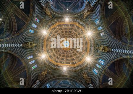 Magnifique dôme dans le Duomo de Sienne, Toscane, Italie. Banque D'Images