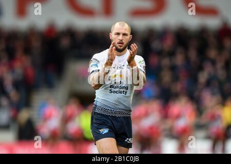 22 février 2020, AJ Bell Stadium, Eccles, Angleterre; Betfred Super League, Salford Red Devils / Leeds Rhinos : Luke Brisco (24) de Leeds Rhinos pendant le match Banque D'Images