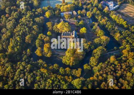 Photographie aérienne, château géné Schloss Rheydt et musée, Mönchengladbach, Bas-Rhin, Rhénanie-du-Nord-Westphalie, Allemagne, bâtiment classé, DEU, Europ Banque D'Images