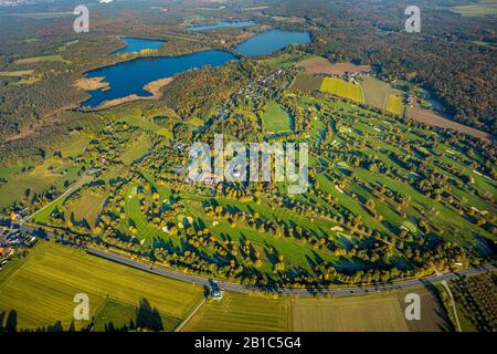 Photo Aérienne, Golfanlage Haus Bey, Schloss Haus Bey, Krickenbecker Vu, Nettetal, Bas-Rhin, Rhénanie-Du-Nord-Westphalie, Allemagne, Am Haus Bey, Forestat Banque D'Images