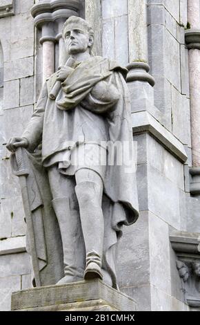 Figure de Wolfe Tone sculptée par John Francis Davis, qui fait partie du monument national de la Grande Parade à Cork City Banque D'Images