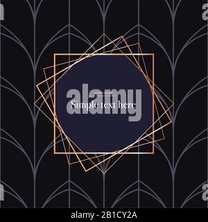 Illustration Art déco vectorielle dans le cadre doré de style gatsby sur fond art déco classique avec espace de copie Banque D'Images