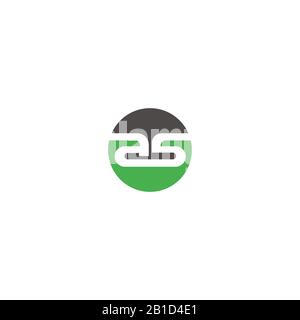 Modèle de conception vectoriel de la lettre AS ou du logo sa initial Illustration de Vecteur