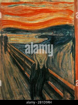 The Scream (1895) Peinture d'Edvard Munch (Der Schrei der Natur) (The Scream of nature) (Skrik) (Crevettes) - image Très haute résolution et de qualité Banque D'Images