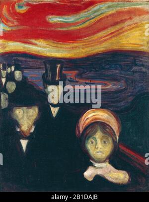 Anxiété (1894) Peinture d'Edvard Munch - Très haute résolution et image de qualité Banque D'Images