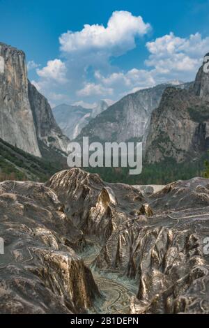 Yoite Valley, Glacier point et Half Dome dans le parc national de Yosemite, Californie, États-Unis Banque D'Images