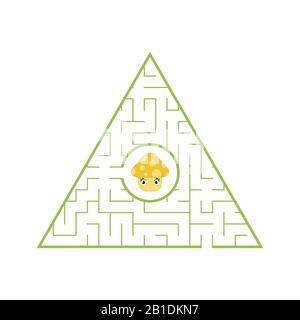 Marze drôle. Jeux pour enfants. Puzzle pour enfants. Style de dessin animé. Tambour de conuntambour de labyrinthe. Illustration vectorielle de couleur. Le développement logique et spatial Illustration de Vecteur
