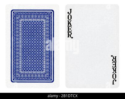 Carte à jouer Joker - isolée sur blanc Banque D'Images