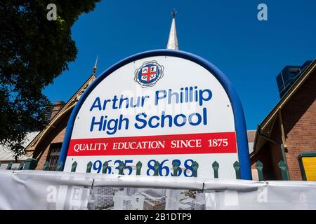 L'Australie, l'ancienne école secondaire Arthur Phillip à Parramatta Sydney a remplacé un nouveau bâtiment du lycée en 2020, en Australie Banque D'Images