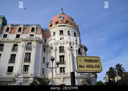 Le Negresco Hôtel Promenade Des Anglais Nice France Banque D'Images
