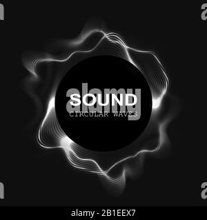 onde sonore vectorielle. égaliseur radial. volume dynamique Illustration de Vecteur