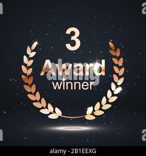 isolation de l'élément de récompense sur fond foncé. nomination du gagnant. illustration vectorielle. Illustration de Vecteur