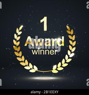 isolation de l'élément de récompense sur fond foncé. nomination du gagnant. illustration vectorielle. Illustration de Vecteur