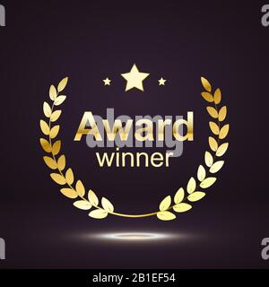 isolation de l'élément de récompense sur fond foncé. nomination du gagnant. illustration vectorielle. Illustration de Vecteur