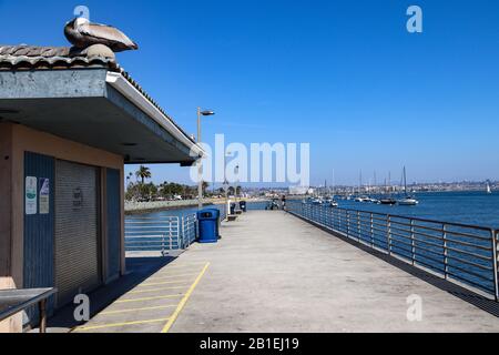 San Diego 2-24-2020 vues sur la jetée de Shelter Island Banque D'Images