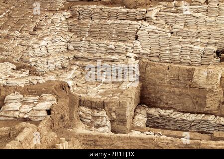 Fouilles du site de Catalhoyuk. C'était une immense colonie néolithique et chalcolithique dans le sud de l'Anatolie, en Turquie. Patrimoine Mondial De L'Unesco Banque D'Images