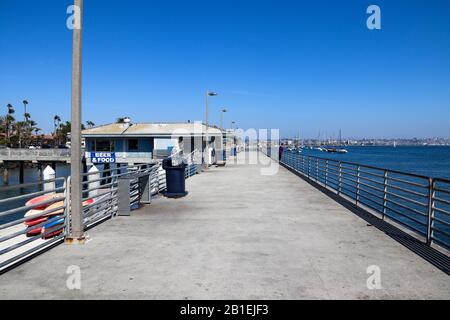 San Diego 2-24-2020 vues sur la jetée de Shelter Island Banque D'Images