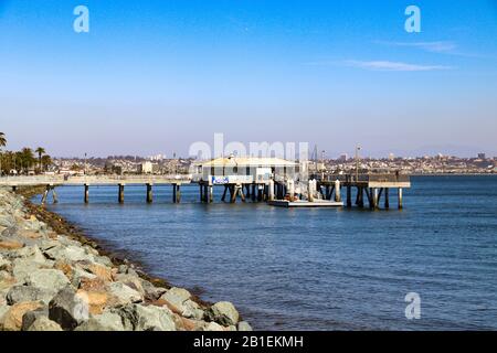 San Diego 2-24-2020 vues sur la jetée de Shelter Island Banque D'Images