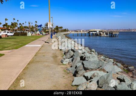 San Diego 2-24-2020 vues sur la jetée de Shelter Island Banque D'Images