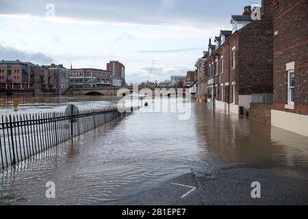 York, YORKSHIRE DU NORD/Royaume-Uni - 18 FÉVRIER : Inondations dans le Yorkshire du Nord York le 18 février 2020 Banque D'Images