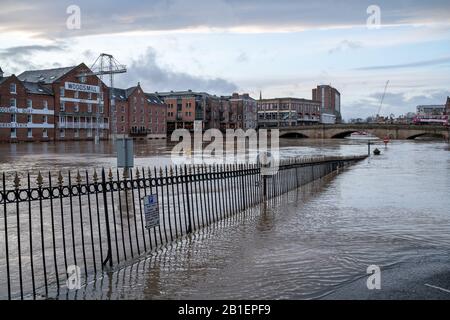 York, YORKSHIRE DU NORD/Royaume-Uni - 18 FÉVRIER : Inondations dans le Yorkshire du Nord York le 18 février 2020 Banque D'Images