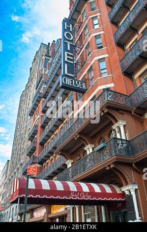 Chelsea Hotel 7ème Avenue W 23 Street New York City Manhattan USA Banque D'Images