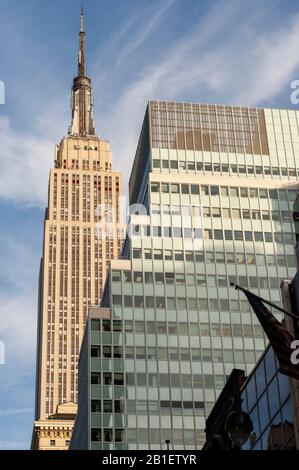 New York City Skyline avec Empire State Building Manhattan USA Banque D'Images