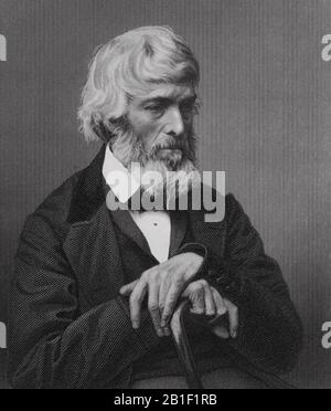 Thomas CARLYLE (1795-1881) historien écossais, philosophe, traducteur, mathématicien Banque D'Images
