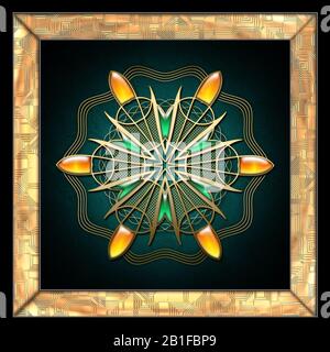 Ornement de tuiles en plastique coloré avec décoration Banque D'Images