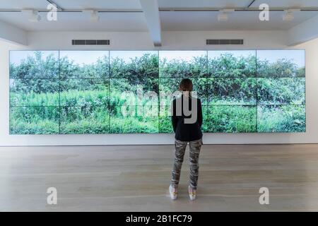 Londres, Royaume-Uni. 25 février 2020. Seven Yorkshire Landscapes, 2011 - une exposition de portraits de David Hockney à Annely Juda Fine Art à Londres qui se tiendra du 28 février au 25 avril 2020. Le spectacle coïncide avec l'exposition de Hockney à la National Portrait Gallery qui s'ouvre le 27 février 2020. L'exposition comprend 18 portraits sur toile des amis et des associés de Hockney. Crédit: Guy Bell/Alay Live News Banque D'Images