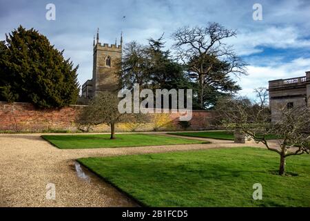 Belton House Corner Castle IEW , Grantham, Royaume-Uni Banque D'Images