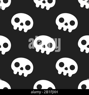 Motif transparent blanc avec des crânes et des os de passage isolé sur fond blanc télévision style design vector illustration. Illustration de Vecteur