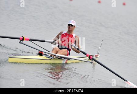 Shunyi, CHINE. Début d'une chaleur des chabers individuels des femmes POLSA W1X, Julia MICHALSKA, à la régate olympique de 2008, samedi, 09.08.2008 [crédit obligatoire: Peter SPURRIER, Intersport Images] Banque D'Images