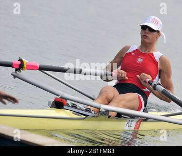 Shunyi, CHINE. Début d'une chaleur des chabers individuels des femmes POLSA W1X, Julia MICHALSKA, à la régate olympique de 2008, samedi, 09.08.2008 [crédit obligatoire: Peter SPURRIER, Intersport Images] Banque D'Images