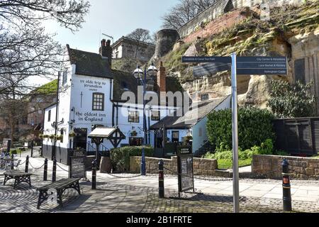 Le Ye Olde voyage à Jérusalem inn est le plus ancien pub d'Angleterre, Nottingham Banque D'Images