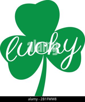 illustration vectorielle d'une feuille de shamrock chanceux. Fête de la Saint-Patrick. Illustration de Vecteur