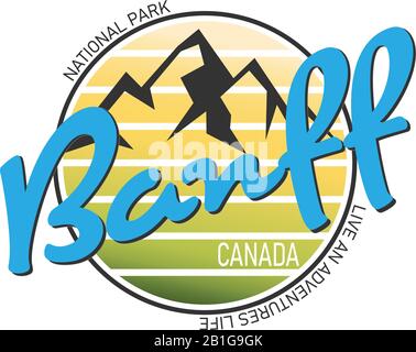 Logo du parc national Banff sur fond blanc, illustration vectorielle Illustration de Vecteur